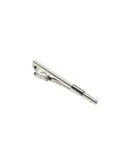 [Cudworth] Rhodium and Gun Metal Plated Tie Bar in Silver
