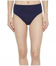 Tommy Bahama Womens Pearl Wide-Band High-Waist Bikini Bottoms Mare Navy, Small