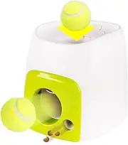 Dog Ball Treat Reward Toy, Interactive Pet Fetch Toy, Dog Throwing Tennis Ball Toy for Indoor, IQ Training Food Dispenser Toy for Small Medium Dogs(Cannot Launch)