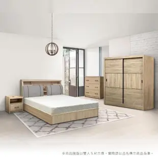 【IHouse】特洛伊 機能臥室6件組-雙大6尺(床箱+床底+天絲墊+床頭櫃+衣櫃+斗櫃)