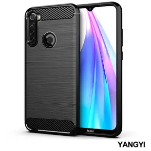 【YANG YI 揚邑】小米 紅米 Note 8T 拉絲紋碳纖維軟殼散熱防震抗摔手機殼