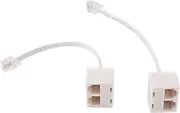 ZENWORYS 2pcs 6P4C RJ11 Dual Female to Male Telephone Cable Splitter Adapter