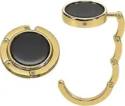 kwmobile Handbag Hooks for Tables - Set of 2 Folding Purse Hook Hangers - Portable Table Bag Holders for Restaurant Bar - Silver, Gold