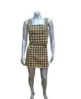 House of Harlow 1960 Tan/Black Houndstooth Tweed Crop Top & Skirt Set Size L NWT