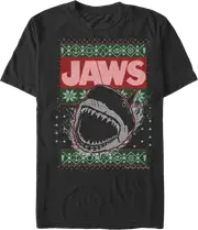 Shark Attack Faux Ugly Christmas Sweater Jaws T-Shirt