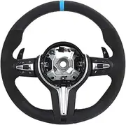 With Red Top Strip Steering Wheel，Compatible With BMW F10 F30 F87 F80 F82 F90 F22 F52(M5-Blue Strip)
