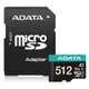 記憶卡ADATA microSDXC 512GB UHS-I U3 A2 V30 100MB&s (附轉卡)