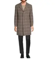 Ralph Lauren Luther Plaid Wool Blend Coat (36R)