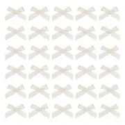 100Pcs Mini Ribbon Bow 1.8 inch Mini Fabric Satin Ribbon Beige
