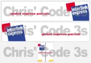 Code 3 Adhesive Vinyl Trailer Decal - Interlink Express New - 1/50 1/76 1/148