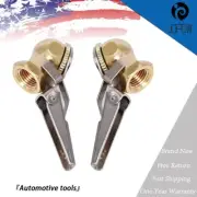 Pair Brass Lock On Tire Inflator Locking Air Chuck Air Hose Attachment 1/4" NPT