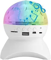 Disco Ball Home Party Light Speaker Wireless Bluetooth Speaker Stage Light RGB LED Crystal Ball Effect Light Party Lighting (Color : White)