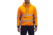 King Gee Mens Pullover Hi-vis Taped Work Hoodie K55054 - Orange/Navy