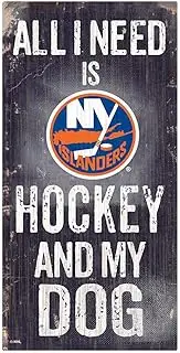 NHL New York Islanders Unisex New York Islanders Hockey and My Dog Sign, Team Color, 6 x 12