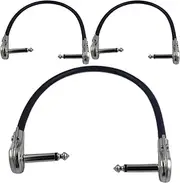 Hkuoeue Guitar Pedal Patch Cables, 6 Inch Pedalboard Patch Cables, Right Angle Stereo Cord for Studio and Instrument Use 3X