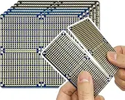 PCB Prototype Board, Snappable Strip Board with Power Rails for Arduino and DIY Electronics, Gold-Plated, 3.8"x3.5" (6 Pack, 3Blue+3Black)