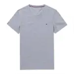 【TOMMY HILFIGER】TOMMY 經典V領LOGO素面短袖T恤-灰色(平輸品)