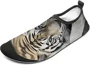 [BTCOWZRV] Water Shoes for Women Men Tiger Lie On Rock Water Sports Shoes Slip-on Breathable Lightweight Athletic Aqua Sock