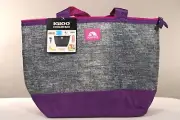 Igloo Cooler Tote Bag Black & White Pebble 8 can Purple Accent Antimicrobial NEW
