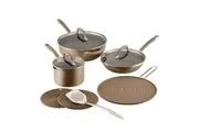 Circulon ScratchDefense A1 Nonstick Induction 10 Piece Cookware Set Champagne