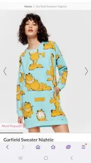 Peter Alexander Pyjamas Garfield Sweater Nightie with Pockets Size S RRP$109