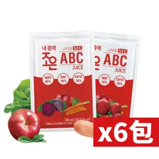 【夏凡 韓國原裝NFC 100% ABC綜合蔬果汁】非濃縮還原100%純果汁 6包裝（東勝生活）