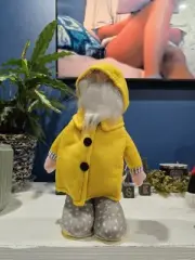 New 12" Yellow Raincoat Plush Gnome With Weighted Bottom