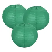 3Pcs Decorative Hanging Round Paper Lanterns 20cm/8", Teal