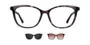 Clip on Cat Eye Purple Tortoise SmartBuy Collection Bree With Clip-On Two Set U-0299 073 Fashion Women Eyeglasses