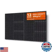 12 Pack Acoustic Panels, 2" X 12" X 12" Sound Proof Foam Panels, Quick-Recove