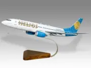 Boeing 737-800 Helios Desk Wood Airplane New Model Small Scale 1/130