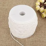 ElgnAura Wedding Party Decoration String, Faux Pearl Bead Garland 100m / roll with Imitation Pearl Wire Beads 2.5mm (White)