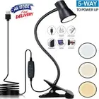 Flexible Clamp LED Book Reading Light Clip On Table Desk Bed Bedside Night Lamp