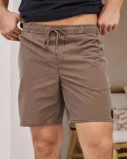 [Skylark] Skylark Men's Bind Elastic Waist Shorts in Tan Brown Size Large L Tan Brown
