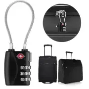 TSA-Approved 3 Digital Combination Luggage Lock With Steel Cable - 2/3/4/5-Pack