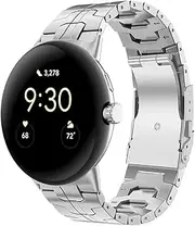 [NeXStrix] Titanium Watch Band Compatible for Google Pixel Watch 3 45mm Bands,Titanium Metal Strap for Pixel Watch 3/2/1 41mm Accessory Replacement for Men Women