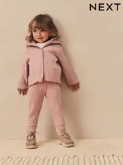 Light Pink Ribbed Hooded Cardigan and Leggings Set (3mths-7yrs) (AP6140) | $26 - $35