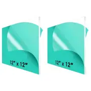 2 Pack 12x12 Inch Clear Acrylic Plexiglass Sheet 1/4 Inch Thick for DIY Crafts
