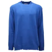 4723AF maglione uomo OFFICINA36 light blue abraded fabric wool sweater man