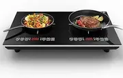Double Induction Cooktop, Electric Stove 2 Burner, 3600W Hot Plate LED Sensor Touch Energy-Saving Portable with Child Safety Lock & Timer Induction