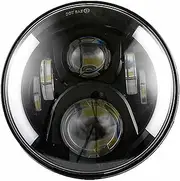 Motorcycle Headlights Motorcycle BlackHalo Angel Eye DRL Led Headlamp Softail For Slim Fat Boy 7" Inch H4 LED Headlight