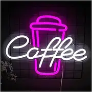 Hanging Art Neon Signs Neon Coffee Cup Luminous LED Signboard Party Coffee Shop Birthday Party Room Mural Personality Wall Decoration