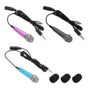 3Pcs Mini Microphone, Mic Tiny Microphone Sponge Cover Hot Pink/Black/Blue