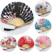 Vintage Ladies Folding Hand Held Fan Portable Silk Dance Fan Party Wedding Prop