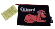 Retro Out Of Print Clifford The Big Red Dog Canvas Pouch Pencil Case Made In USA