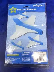 1 Package of 4 Blue Foam Glider Jet Plane Airplane DesignWare American Greetings