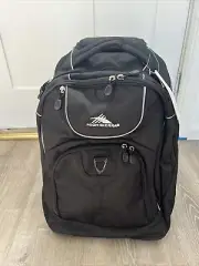 High Sierra Powerglide Wheeled Rolling Backpack Large 38L Black NEW
