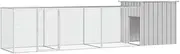 Chicken Cage Grey 400x91x100 cm Galvanised Steel Outdoor Coop Hen House