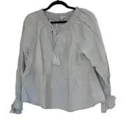 american eagle light blue long sleeve blouse women large