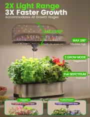 HYDRO HYDROPONICS GROWING SYSTEM 12 PODS SMART HERB GARDEN APP WIFI LED TANK ...